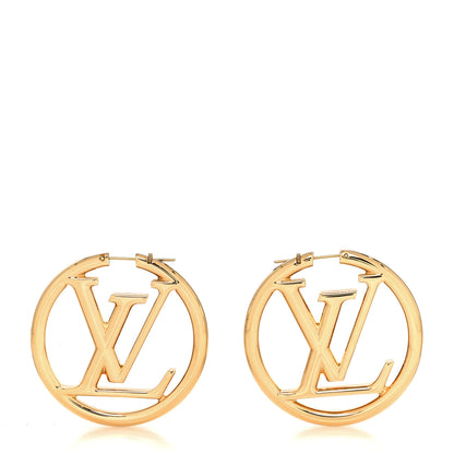 Louis Vuitton Metal Louise Hoop Earrings Gold 1 of 4