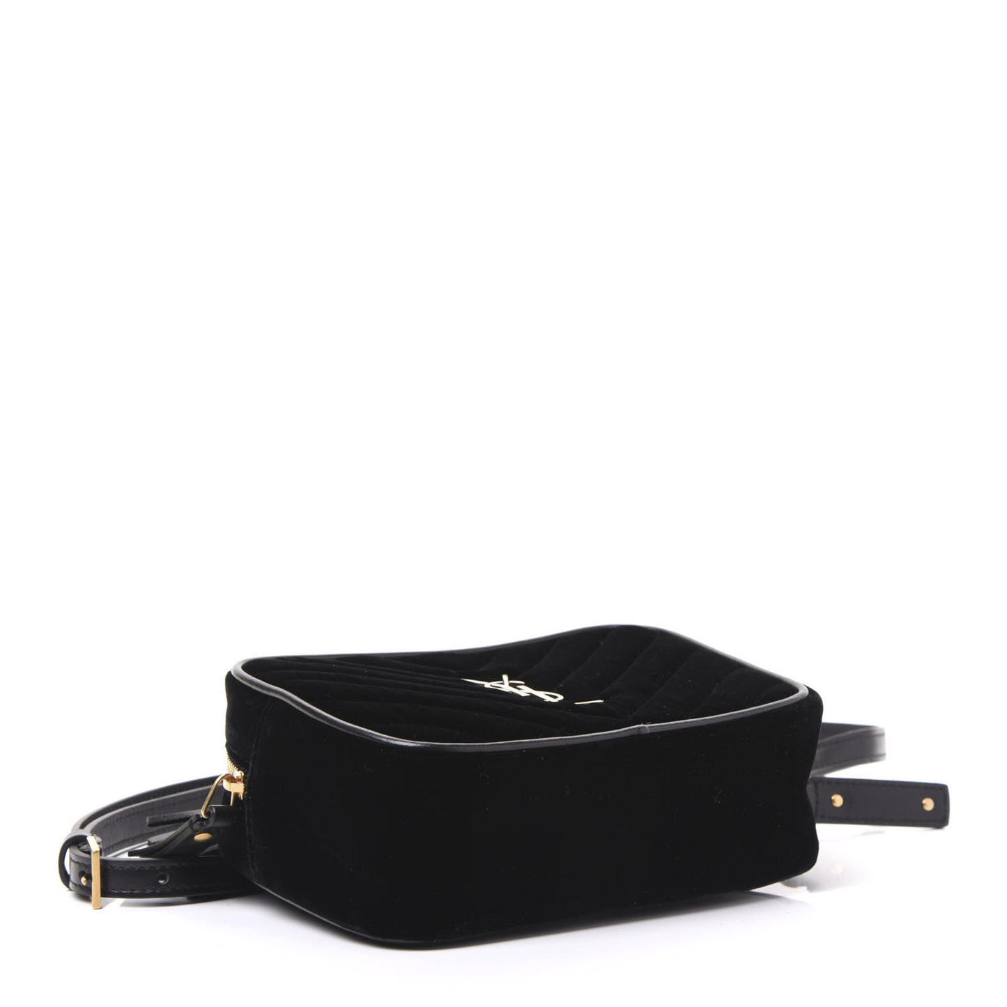 Velour Matelasse Monogram Lou Belt Bag Black