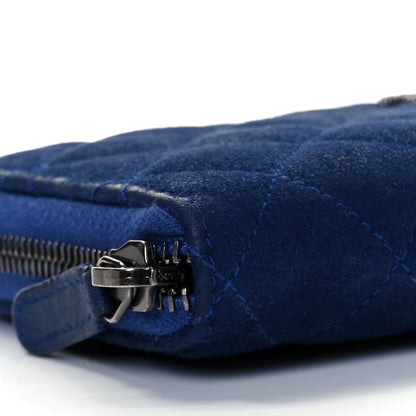 Chanel Iridescent Calfskin Quilted Long Zip Around Wallet Blue 8 of 11