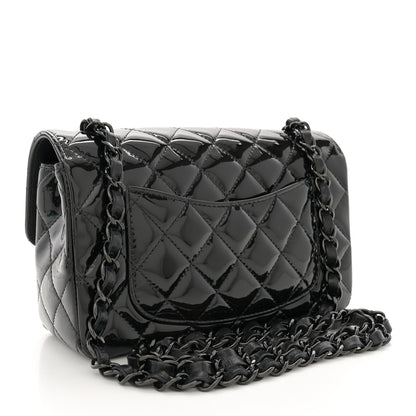 Chanel Patent Calfskin Quilted Mini Rectangular Flap So Black 3 of 11