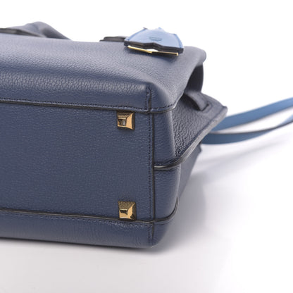 MCM Grained Calfskin Mini Milla Tote Navy 14 of 14