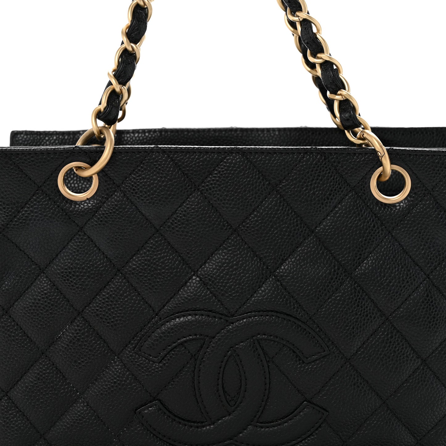Caviar Quilted Petit Timeless Tote PTT Black