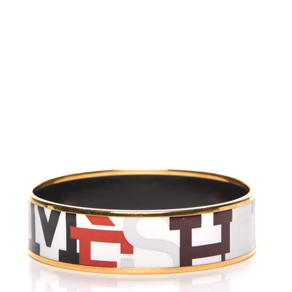 Hermes Enamel Printed Wide Capitales Bracelet 65 3 of 5