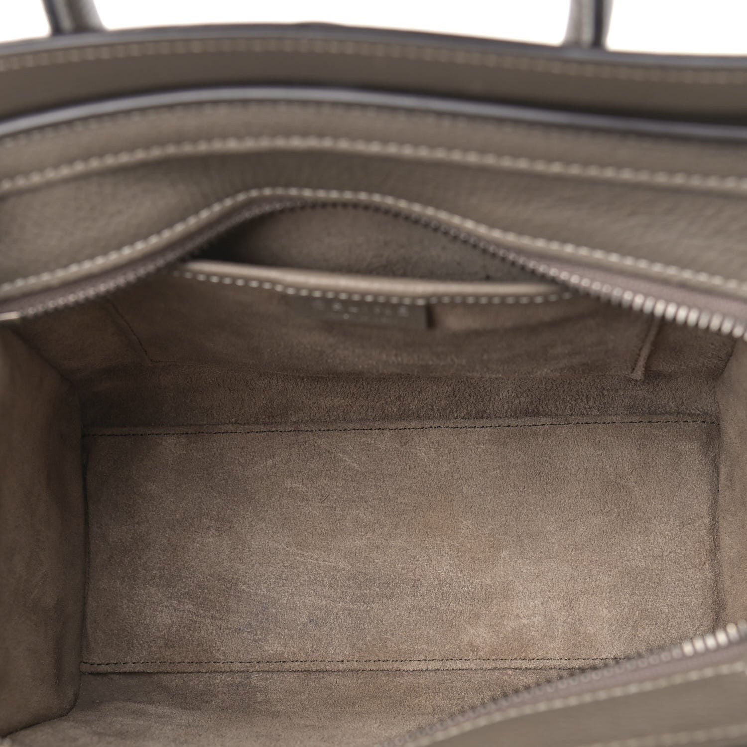 Celine Drummed Calfskin Nano Luggage Souris 5 of 12