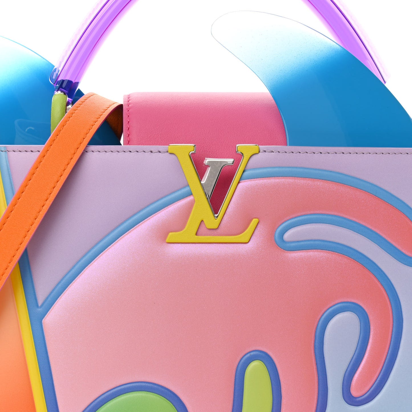Calfskin Plexiglass ArtyCapucines PM Sam Falls Multicolor
