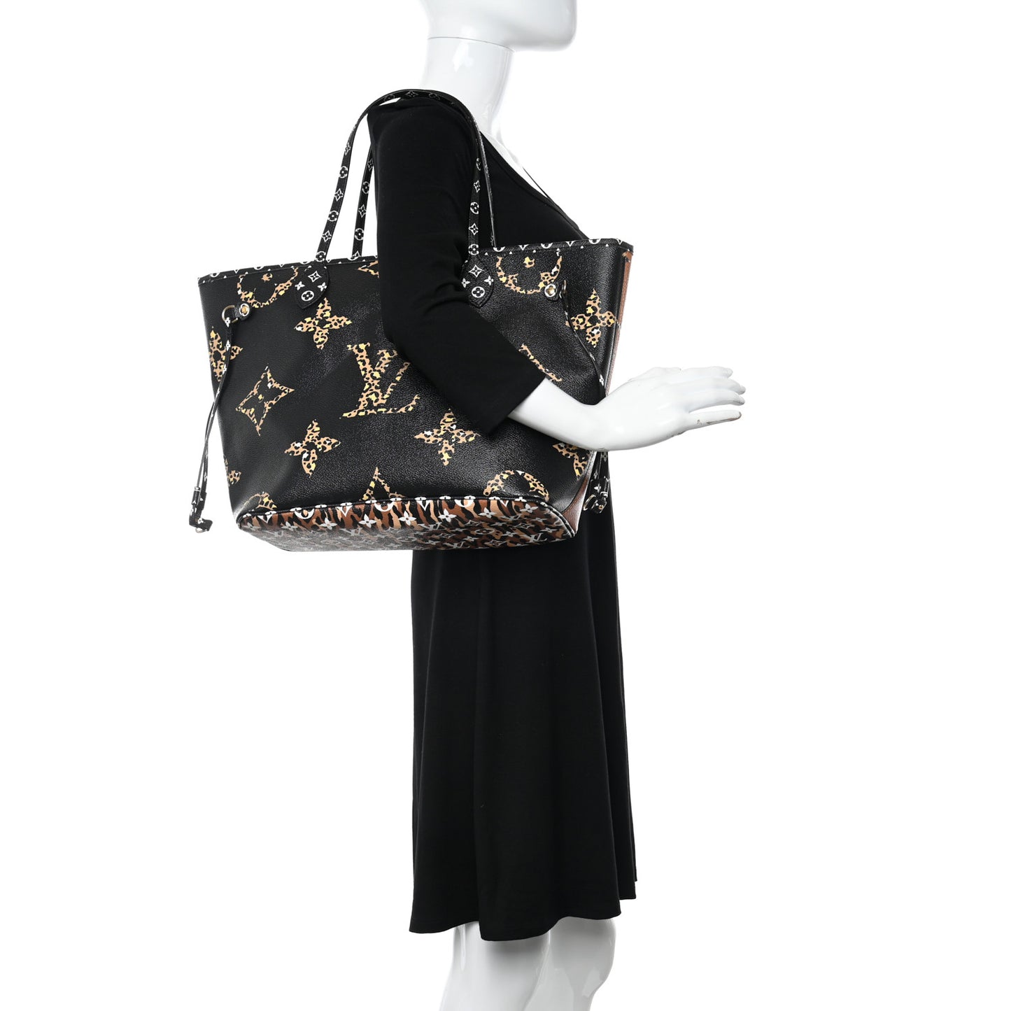 Monogram Giant Jungle Neverfull MM Black
