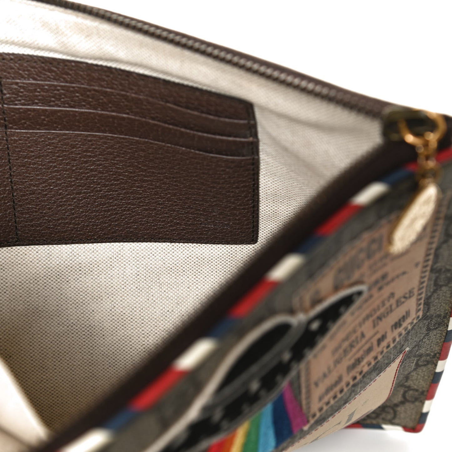GG Supreme Monogram Courrier Documents Holder Beige New Acero