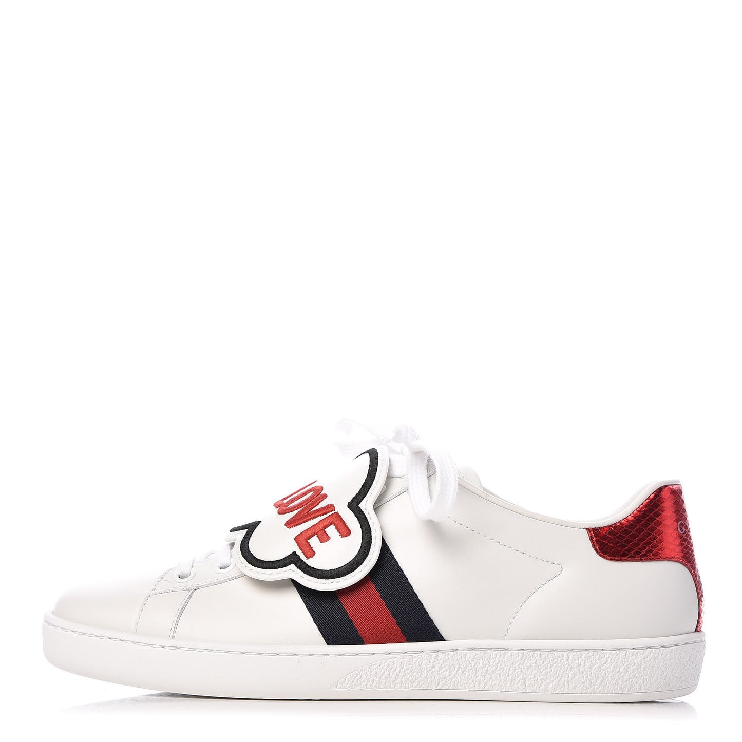 Calfskin Ayers Blind For Love Embroidered Womens Ace Sneakers 37.5 White