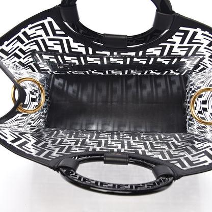 Fendi TPU FF Vitello Century Plexiglass Large Runaway Shopper Tote Black 5 of 12
