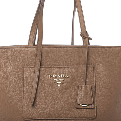 Prada Vitello Daino Pocket Shopping Tote Caramel 8 of 11