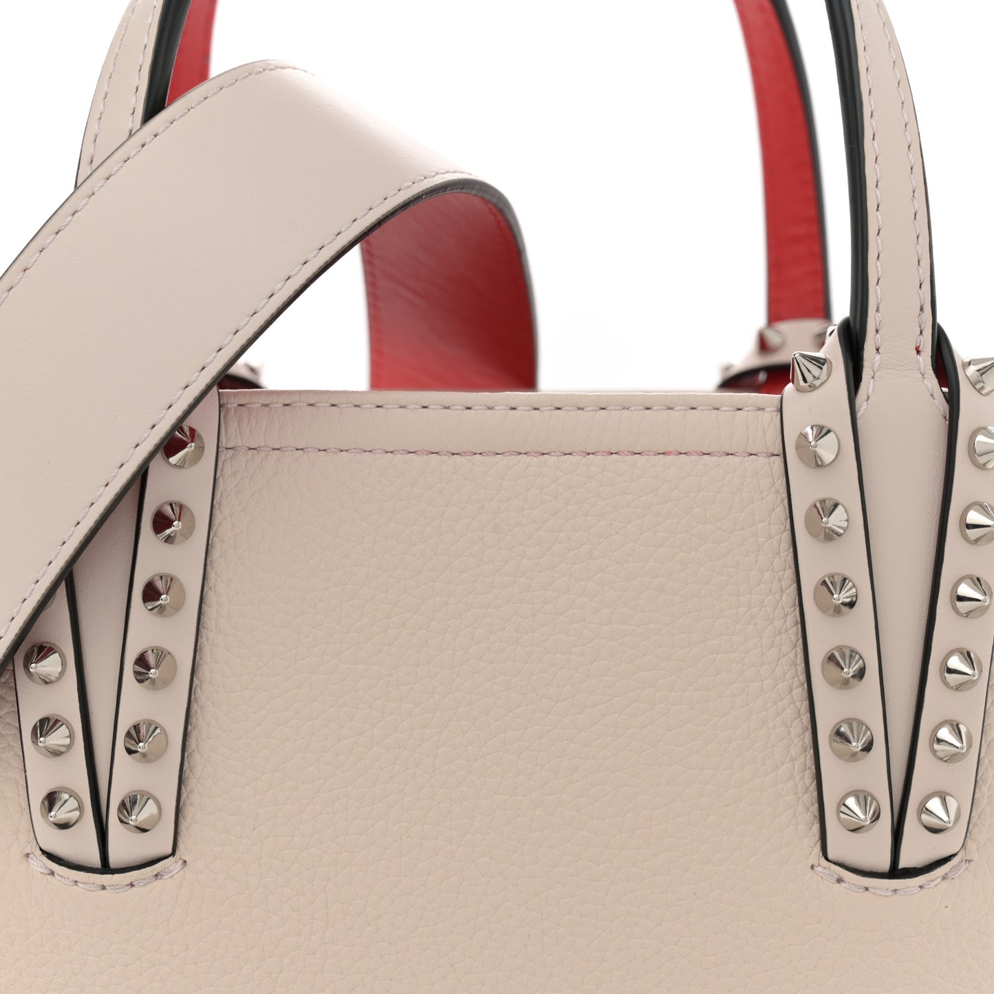 Calfskin Spikes Mini East West Cabata Tote Leche