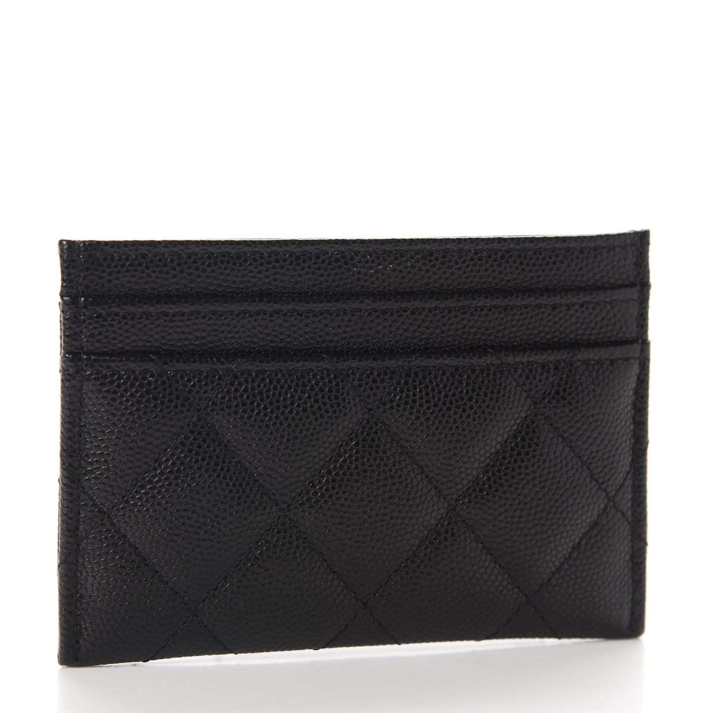 Caviar Quilted French New Wave Card Holder Black