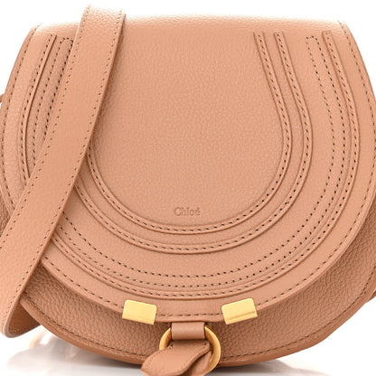 Chloe Grained Calfskin Small Marcie Saddle Bag Wood Rose 8 of 10