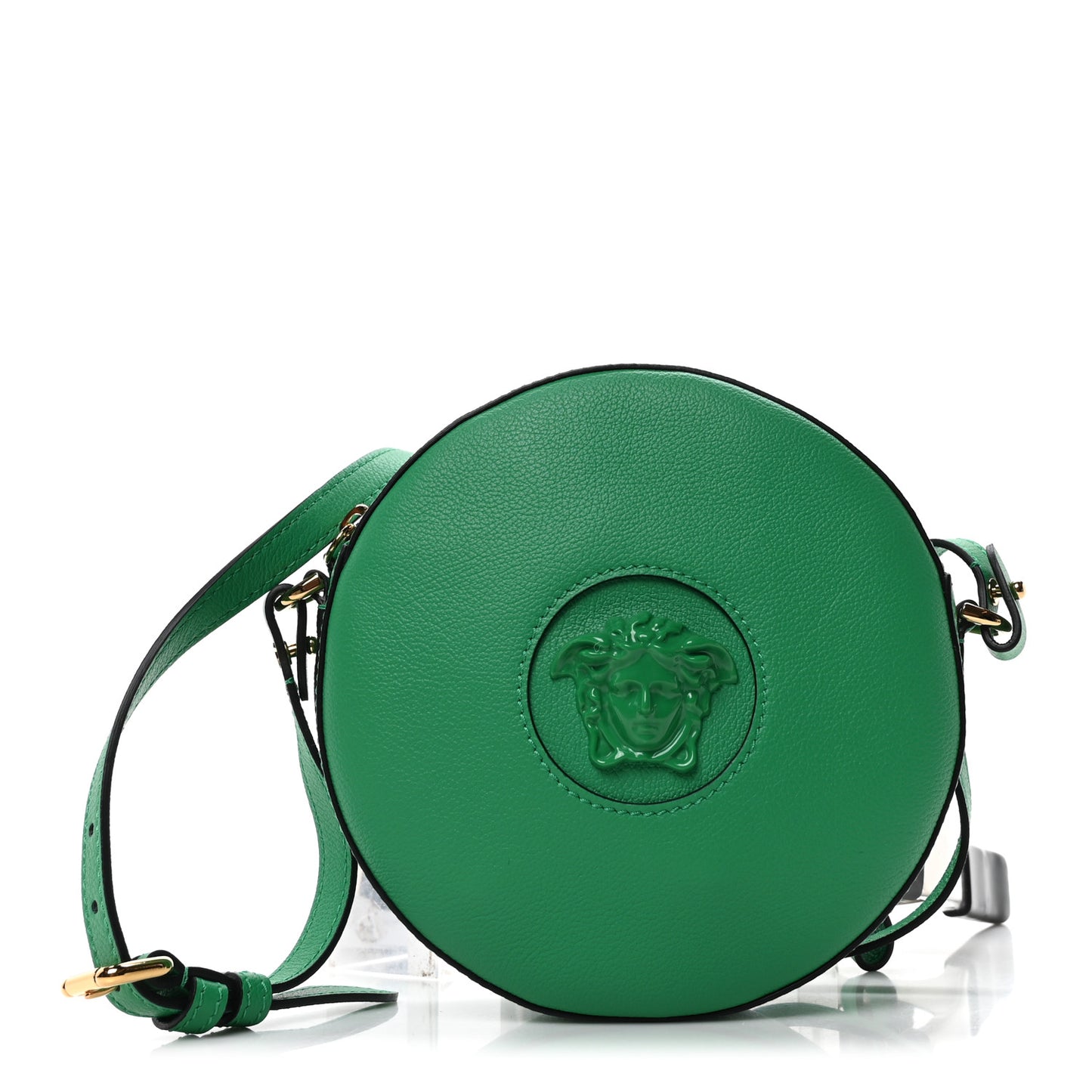 Calfskin La Medusa Round Camera Bag Green