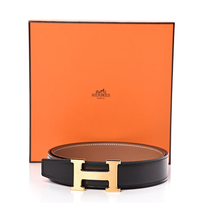Hermes Box Togo 32mm H Belt 85 Black Gold 7 of 7