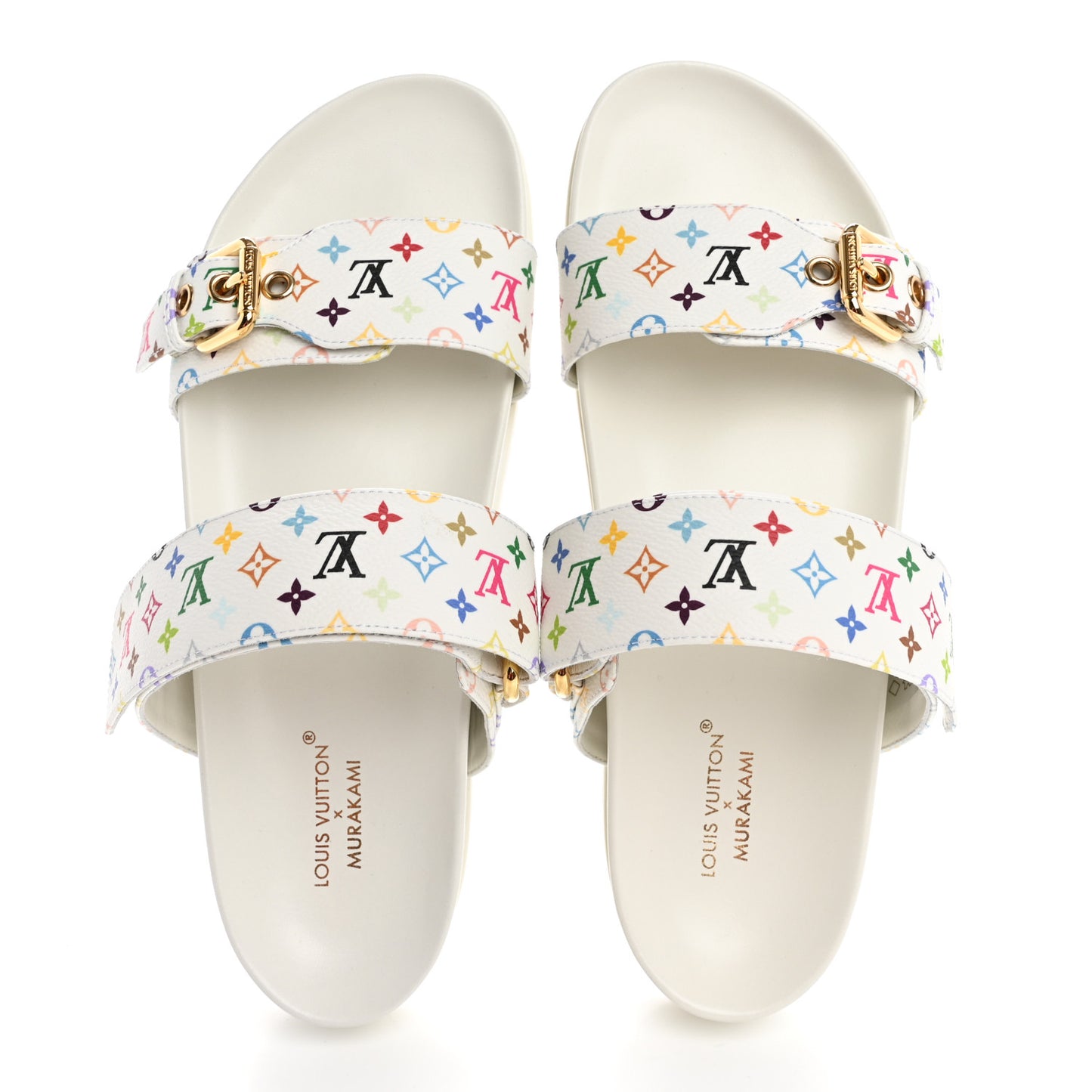 LV X TM Monogram Multicolor Bom Dia Comfort Mule Sandals 40 White