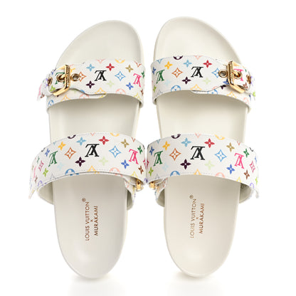 Louis Vuitton LV X TM Monogram Multicolor Bom Dia Comfort Mule Sandals 40 White 2 of 10