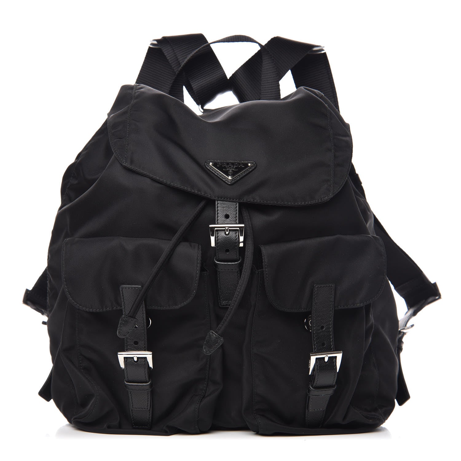 Prada Nylon Vela Saffiano Backpack Black 1 of 12