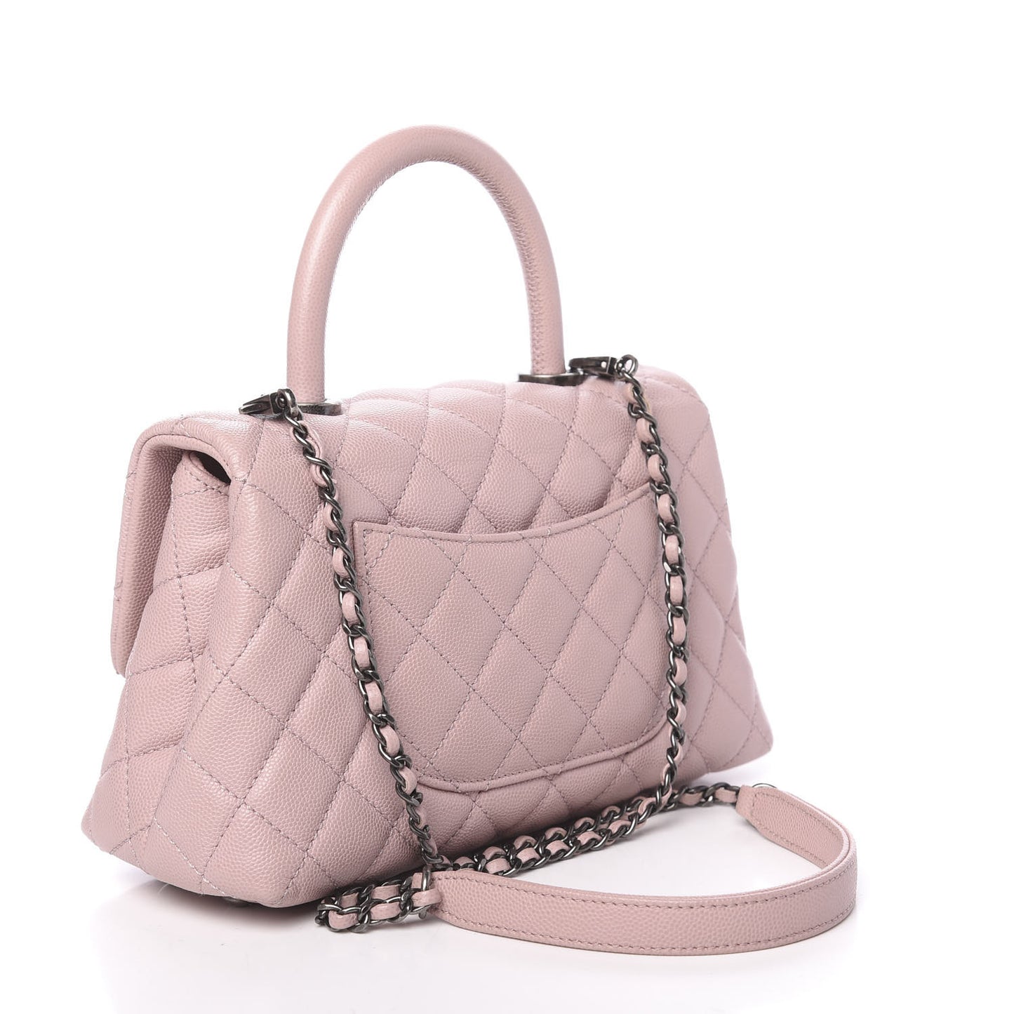 Caviar Quilted Mini Coco Handle Flap Pink
