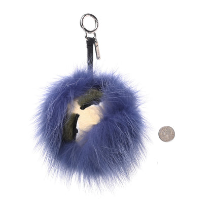 Fendi Fox Mink Rabbit Fur Vitello Flamingo Kooky Monster Bag Bug Charm Cassis Black Multicolor 2 of 5