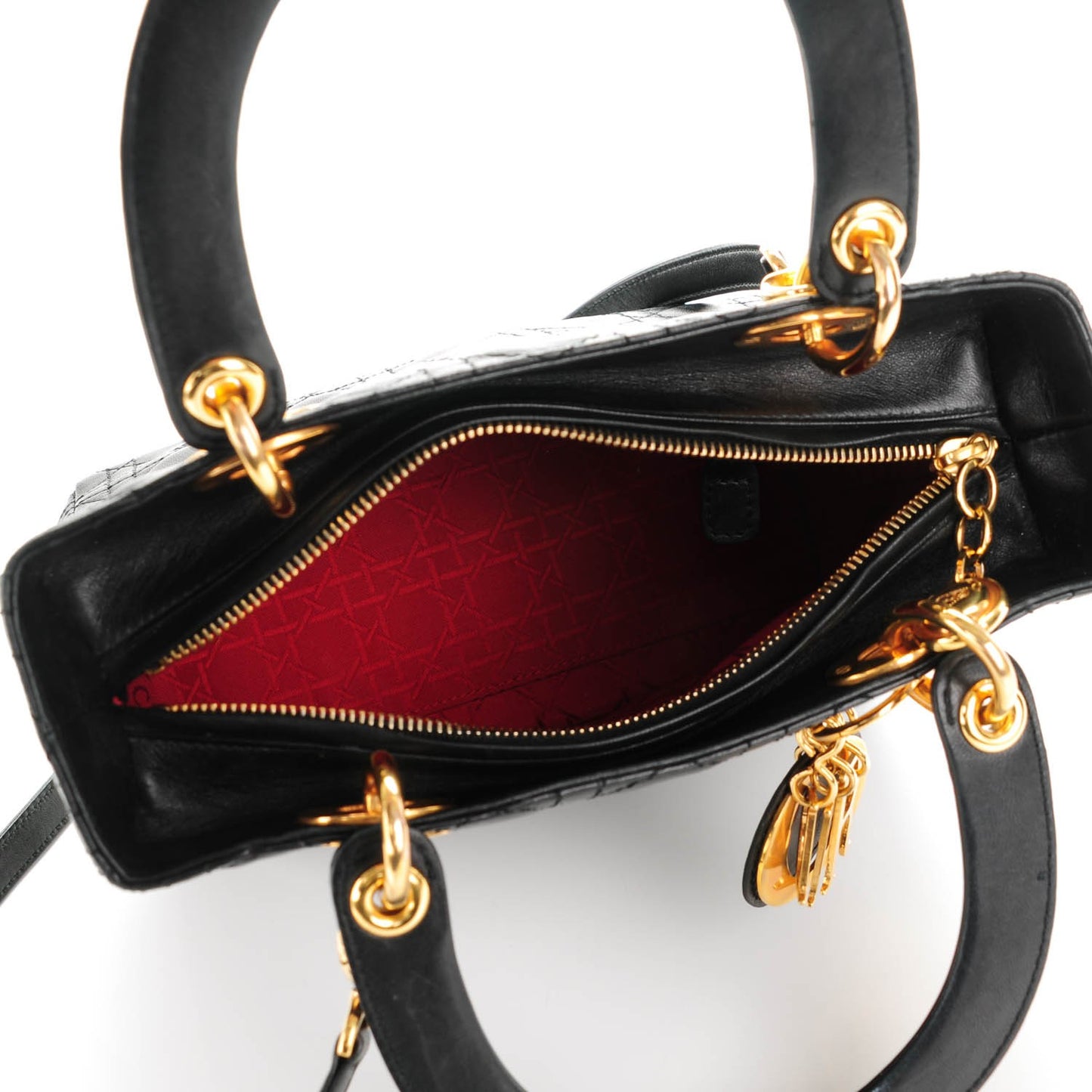 Lambskin Cannage Medium Lady Dior Black