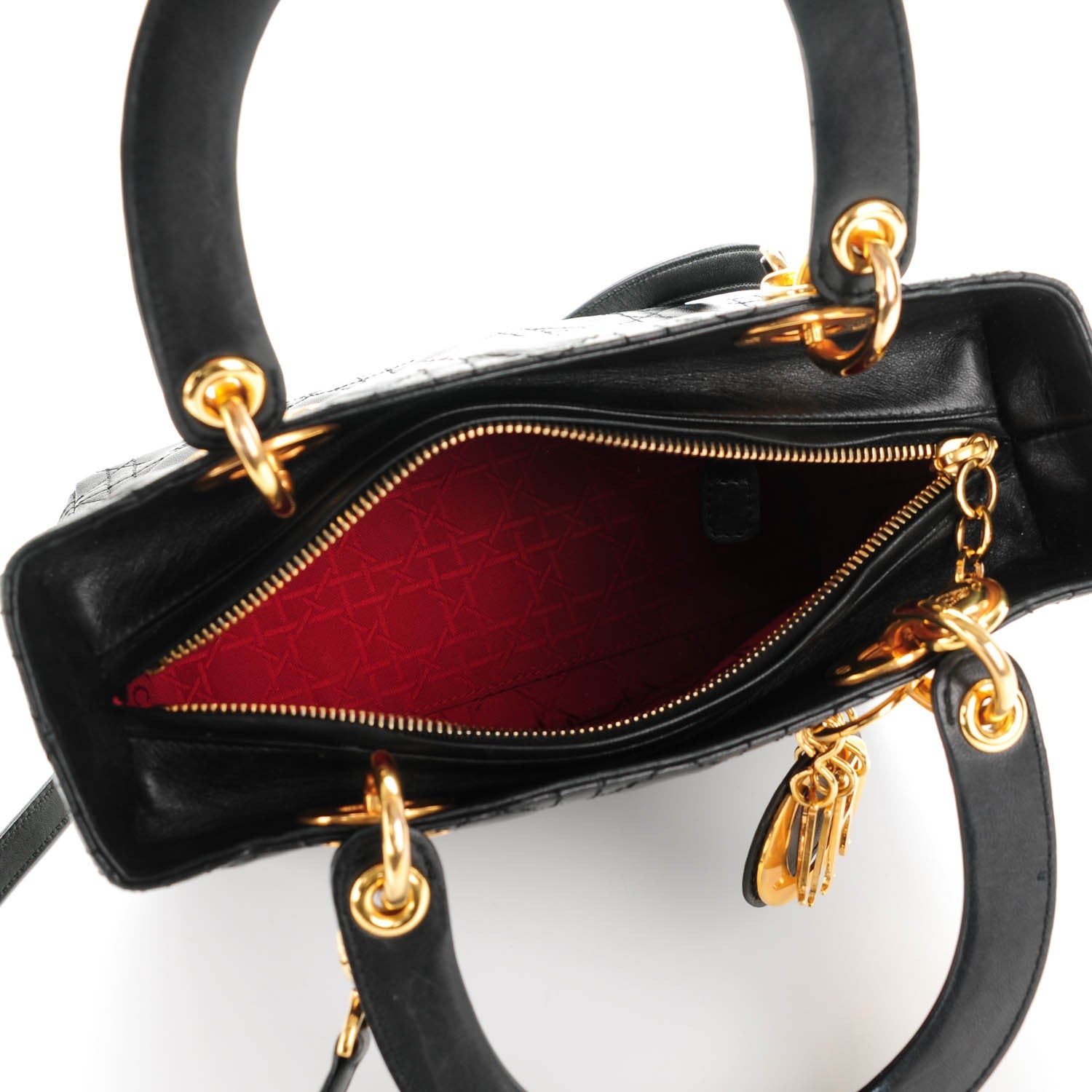 Christian Dior Lambskin Cannage Medium Lady Dior Black 5 of 9