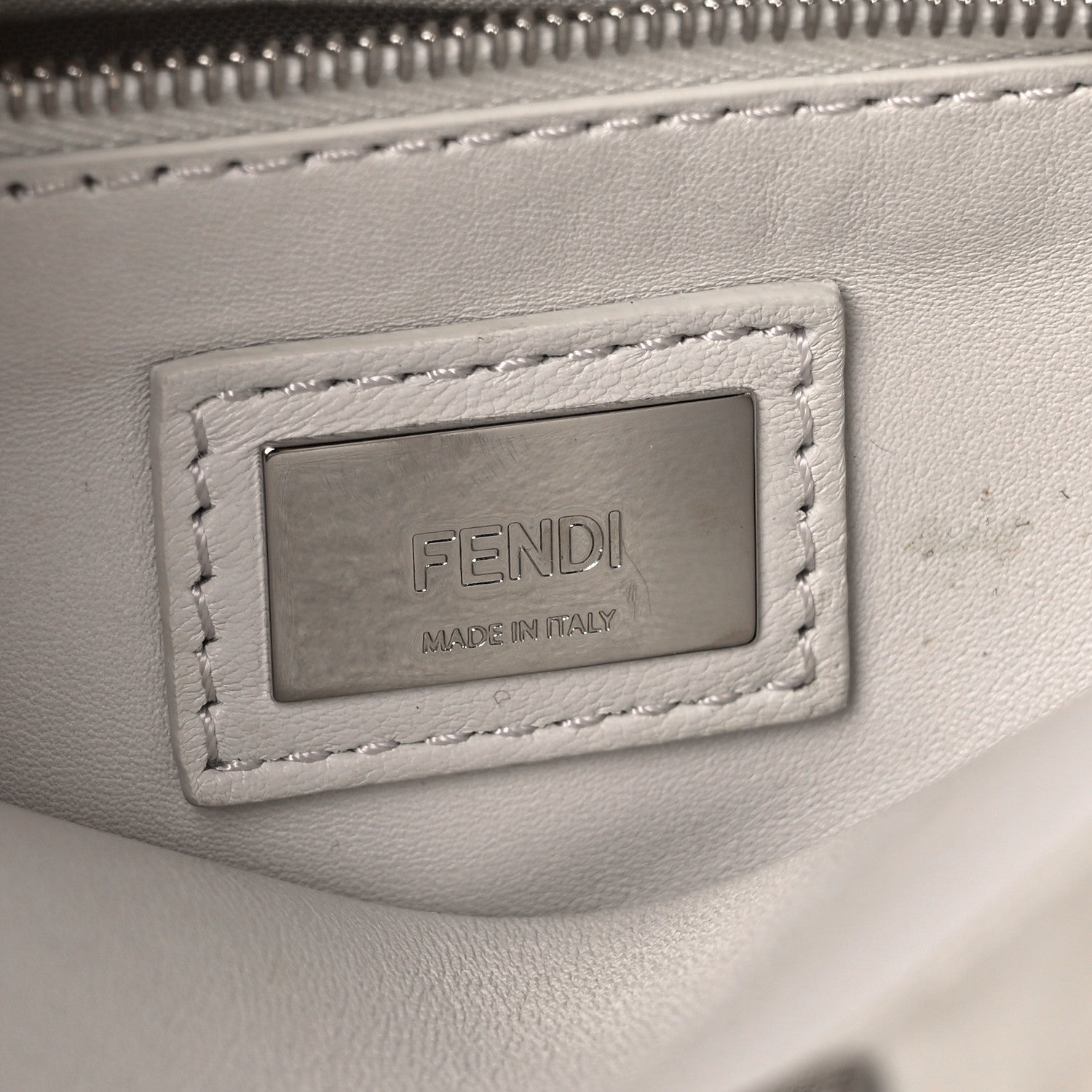 Fendi Nappa Lace Up Mini Peekaboo Iconic Satchel Bianco Carta 6 of 9
