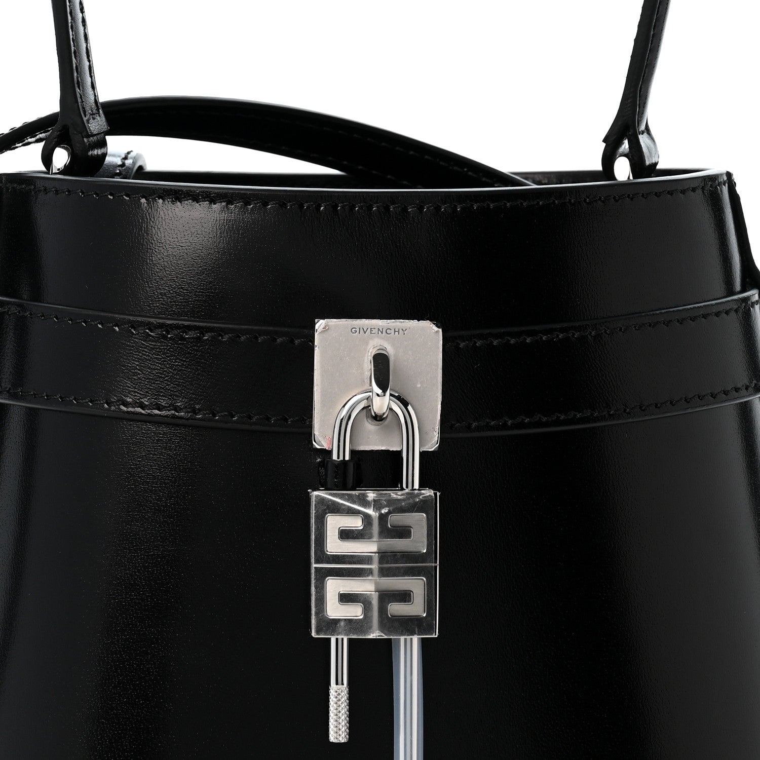 Givenchy Box Calfskin Shark Lock Bucket Bag Black 7 of 10