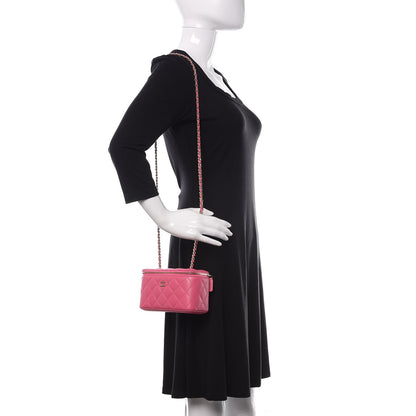 Chanel Caviar Quilted Small Vanity Case With Chain Pink 2 of 11