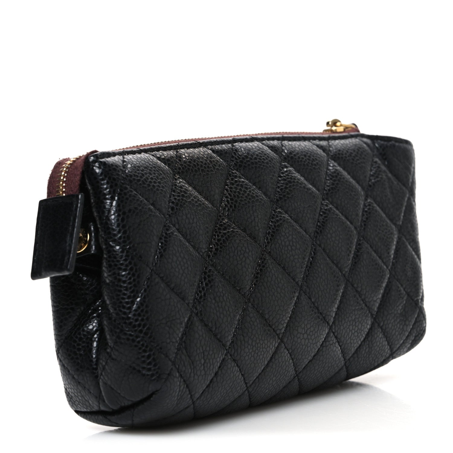 Chanel Caviar Quilted Zipped Cosmetic Case Black 3 of 7