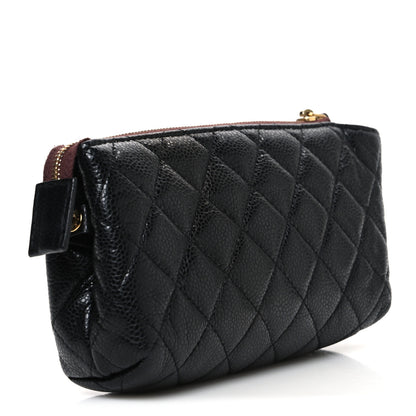 Chanel Caviar Quilted Zipped Cosmetic Case Black 3 of 7