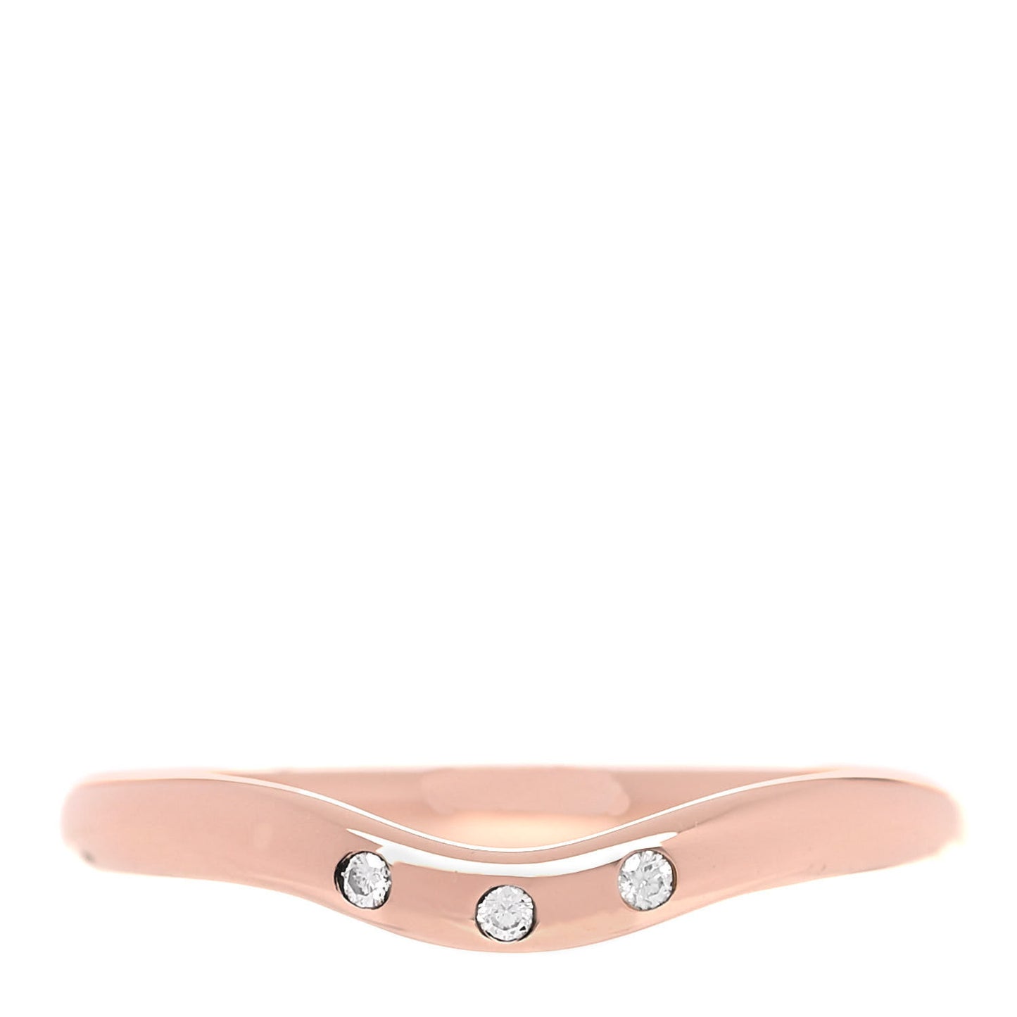 18K Rose Gold Diamond Elsa Peretti Wedding Band Ring 50 5.5