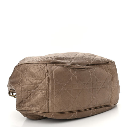 Christian Dior Metallic Lambskin Drawstring Cannage Flap Bag Bronze 4 of 10