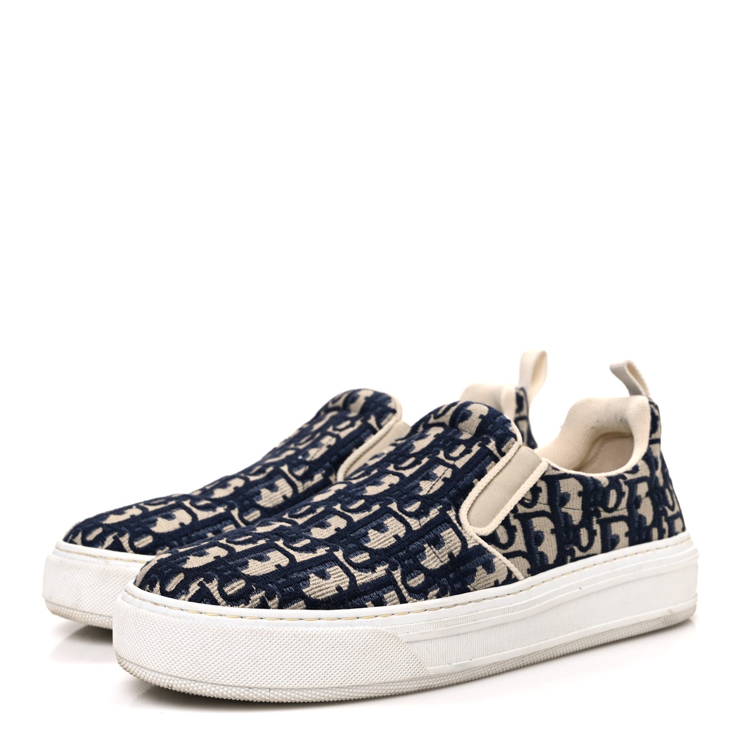 Canvas Oblique Embroidered Womens Solar Slip On Sneakers 40 Deep Blue