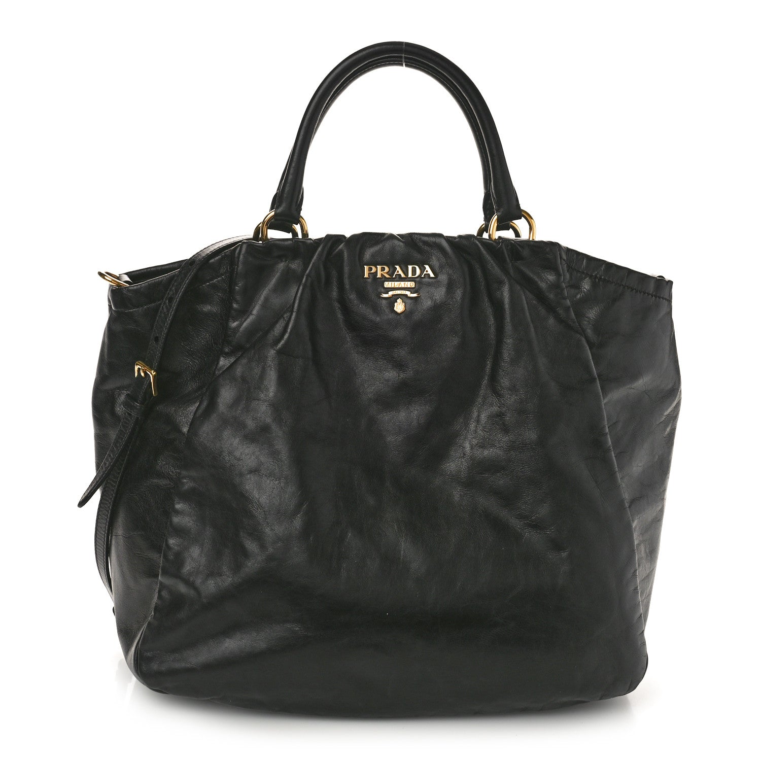 Prada Soft Calf Shopping Tote Black 1 of 9