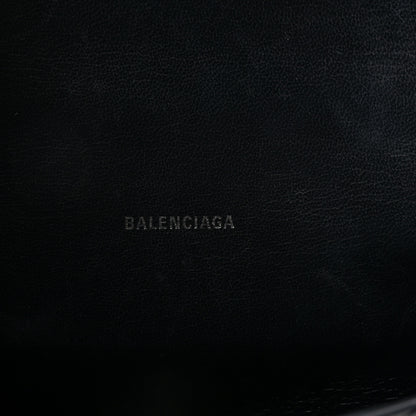 Balenciaga Shiny Calfskin Monochrome Crocodile Embossed Hourglass Top Handle Bag XS Black 6 of 12