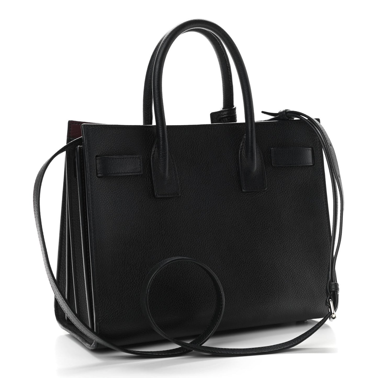 Grained Calfskin Baby Sac De Jour Black