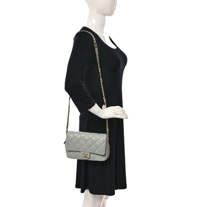 Chanel Lambskin Quilted Mini CC You Flap Light Grey 2 of 9