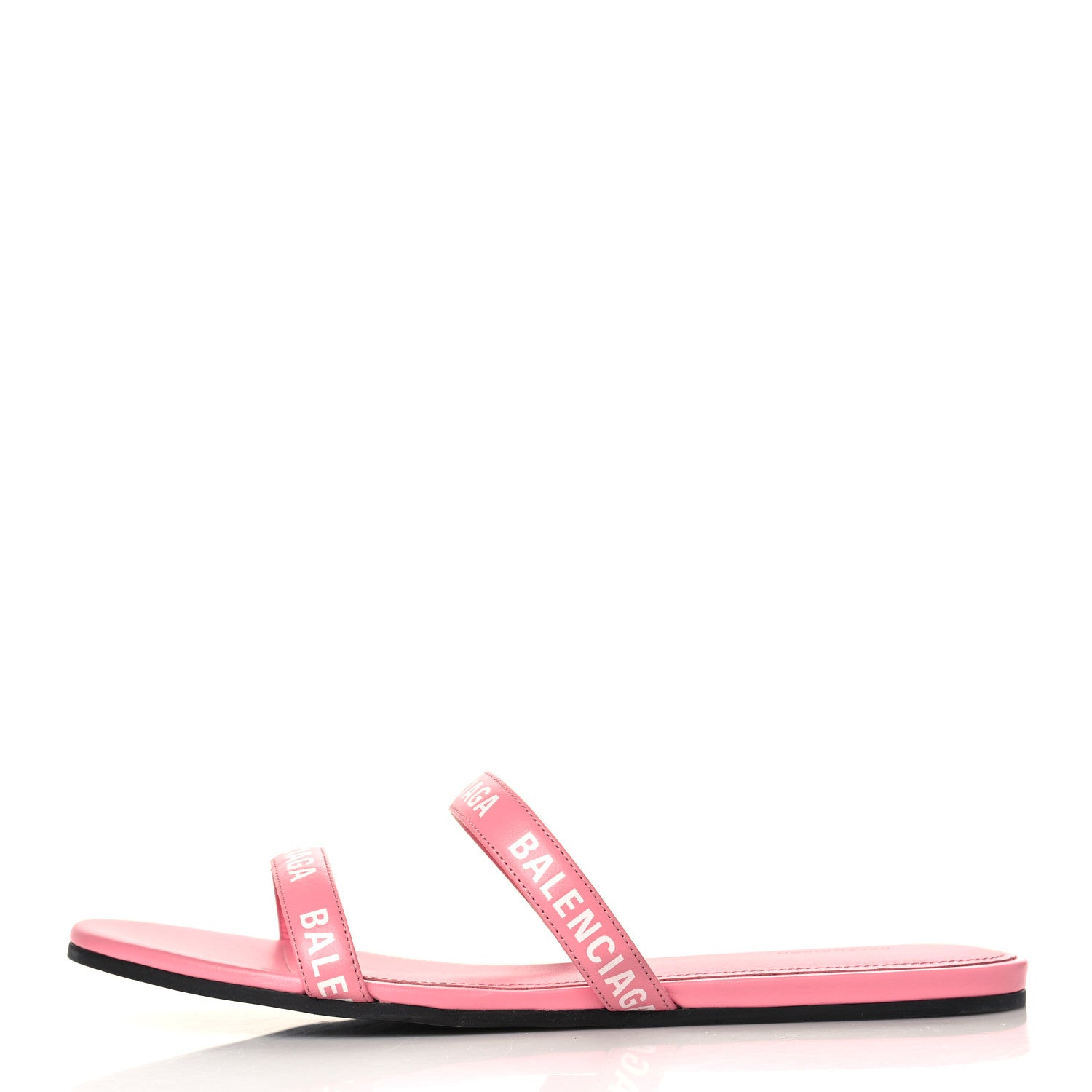 Balenciaga Calfskin Round Logo Flat Sandal 38.5 Sweet Pink White 1 of 7