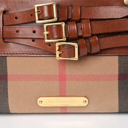 Burberry House Check Bridle Calfskin Medium Alchester Bowling Bag Dark Tan 17 of 19