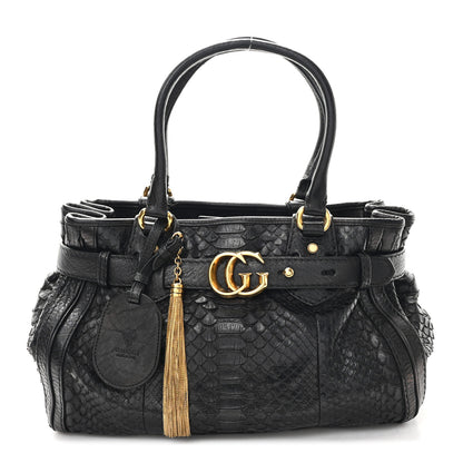 Gucci Snakeskin Medium GG Running Tote Black 1 of 12