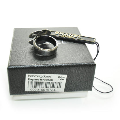 Chanel Crystal CC Logo Ring Silver 6.5 2 of 6