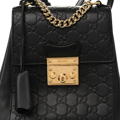 Gucci Guccissima Signature Padlock Backpack Black 7 of 9