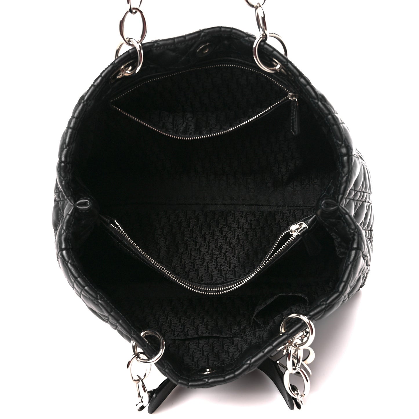 Lambskin Cannage Medium Dior Soft Shopping Tote Black