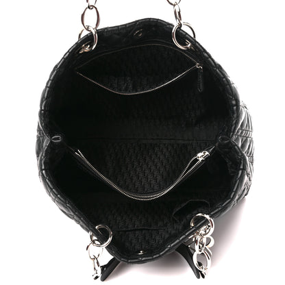 Christian Dior Lambskin Cannage Medium Dior Soft Shopping Tote Black 5 of 10
