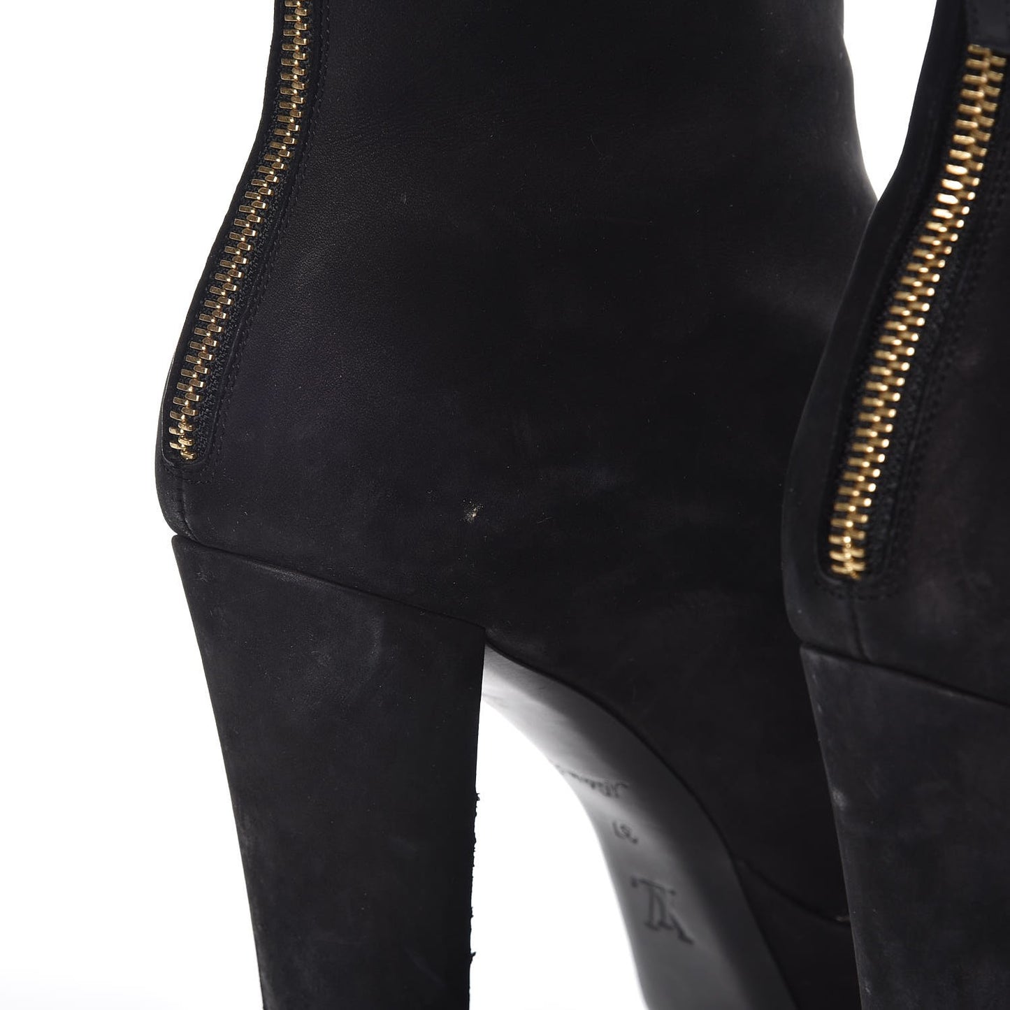 Suede Peep Toe Ankle Boots 37 Black