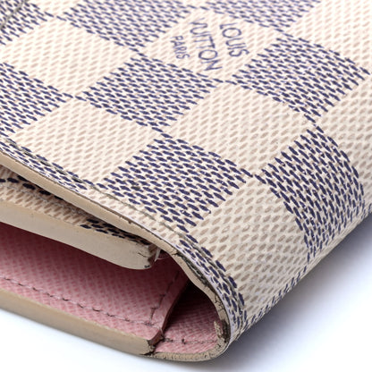 Louis Vuitton Damier Azur Emilie Wallet Rose Ballerine 6 of 8