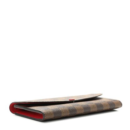 Louis Vuitton Damier Ebene Emilie Wallet Red 4 of 8