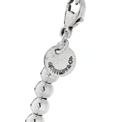 Tiffany Sterling Silver Enamel 4mm Love Heart Tag Bead Bracelet Blue 5 of 7