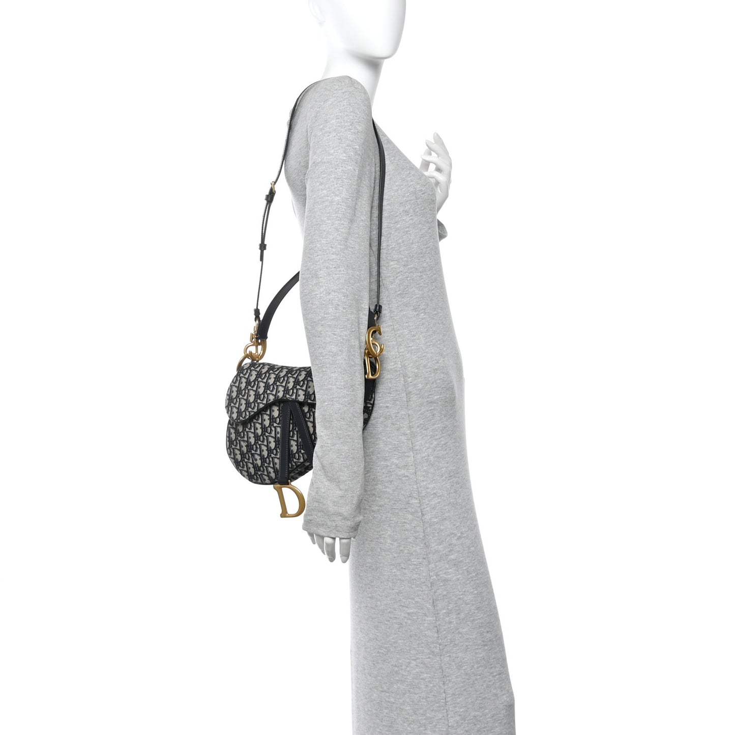 Oblique Saddle Bag With Strap Blue